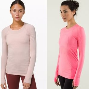 2 pc Lululemon Size 6 med Swiftly Tech Long Sleeve